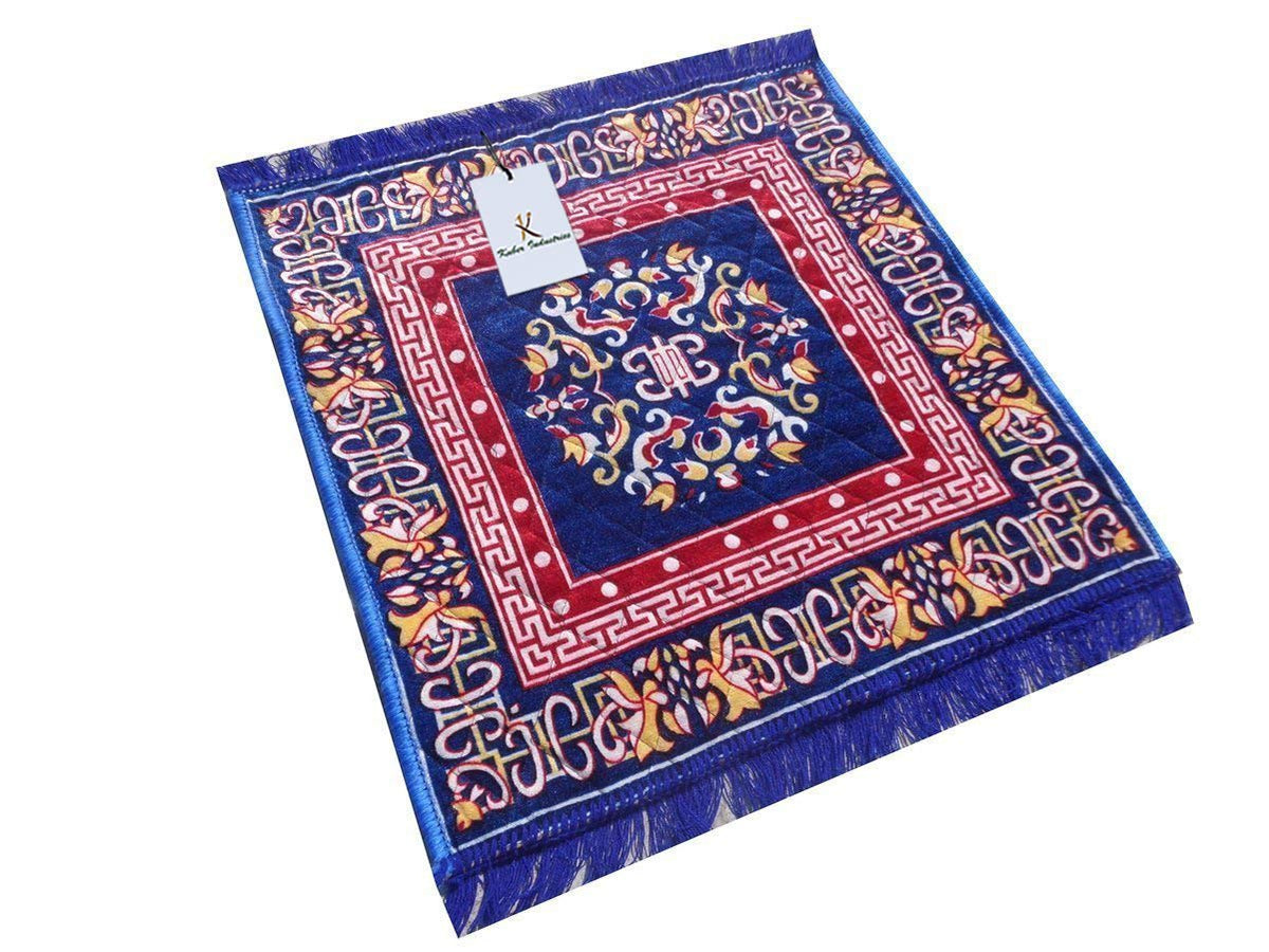 Kuber Industries POOJA0064209 Velvet Pooja Aasan Mat (24" x 24", Multicolour, Standard)