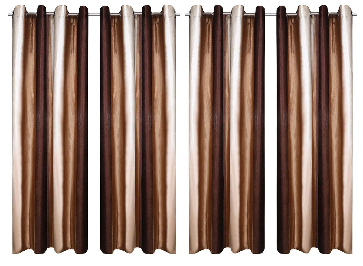 Kuber Industries Polyester 6 Pieces 7 Feet Eyelet Door Curtain (Brown) -Ctktc29572