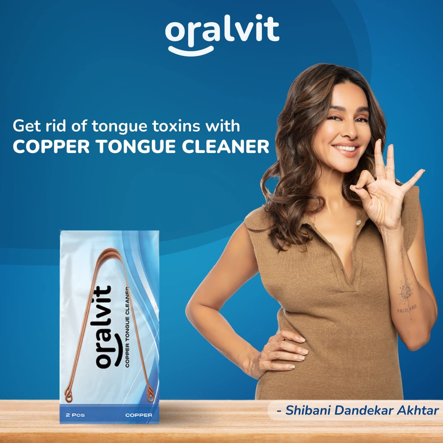 Oralvit Copper Tongue Cleaner (2 Pcs) - Dentist Recommended For Dental Health And Fresh Breath