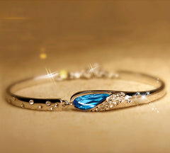 Yellow Chimes Bracelet for Women and Girls | Fashion Blue Crystal Silver Tone Crystal Bracelets for Women and Girls | Accessories Jewellery for Women | Birthday Gift for Girls and Women Anniversary Gift for Wife