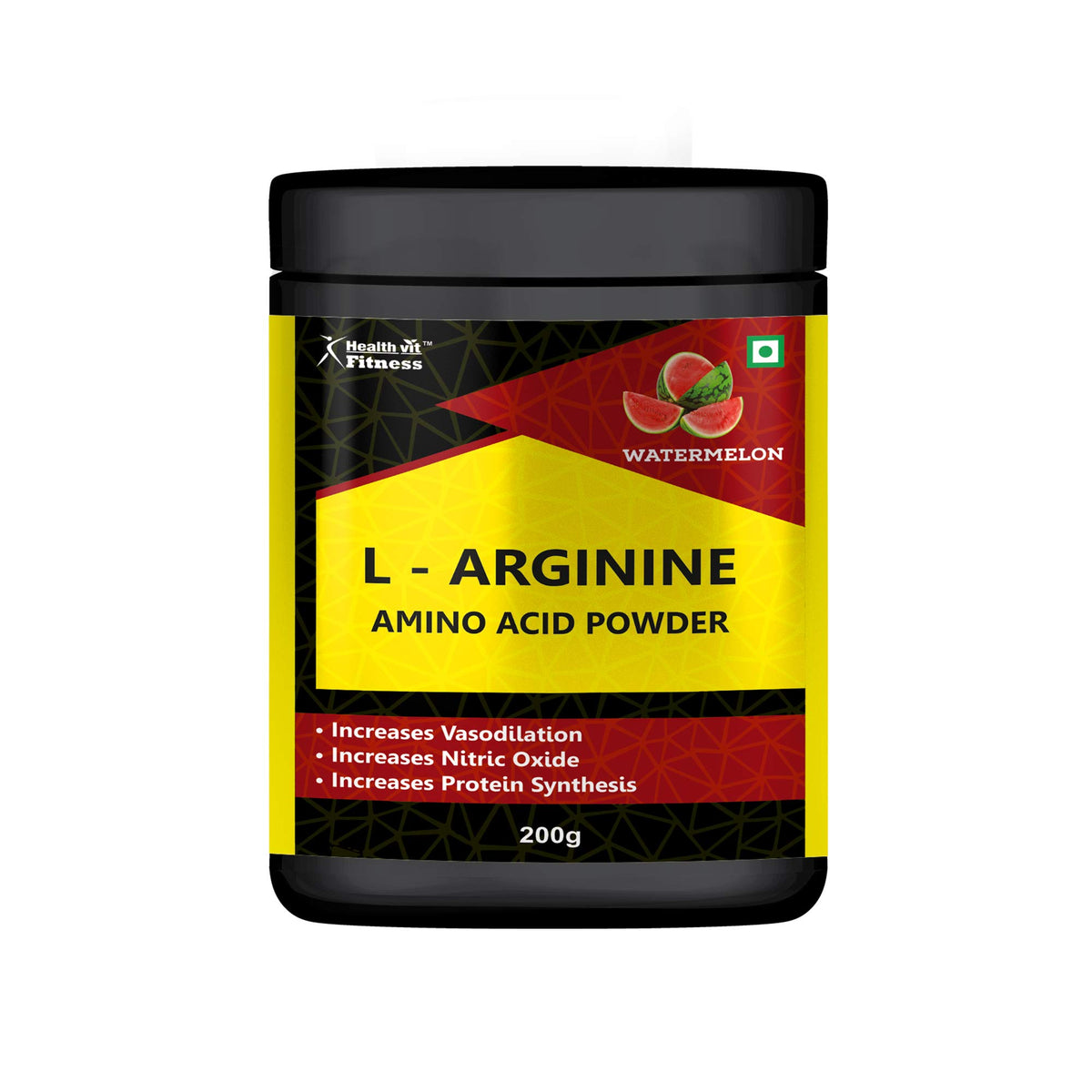 Healthvit L-Arginine 3900 mg | Muscle Building Amino Acid | Build Strength & Endurance| Faster Recovery | Reduce Fatigue | Enhance Energy Levels | Pre Workout 200GM – Watermelon Flavour