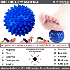 Strauss Acupressure Hard PVC Massage Ball Blue