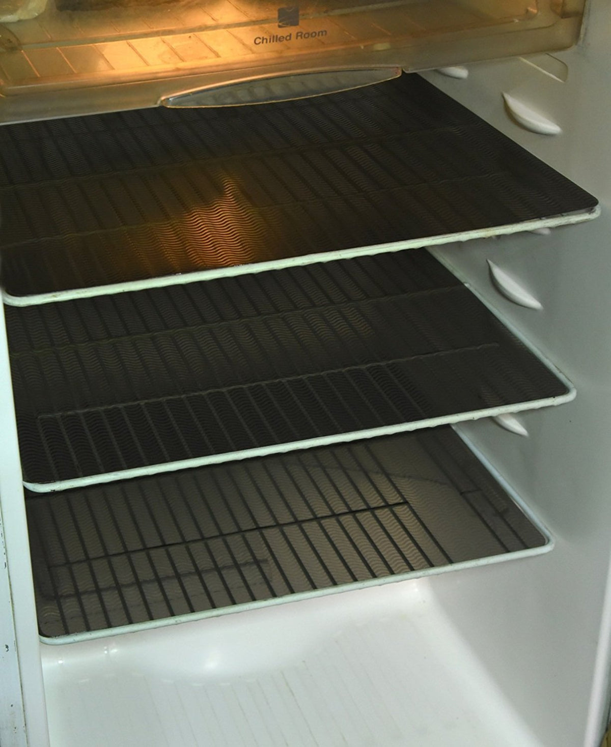 Kuber Industries PVC 6 Piece Refrigerator Drawer Mat Set - Black