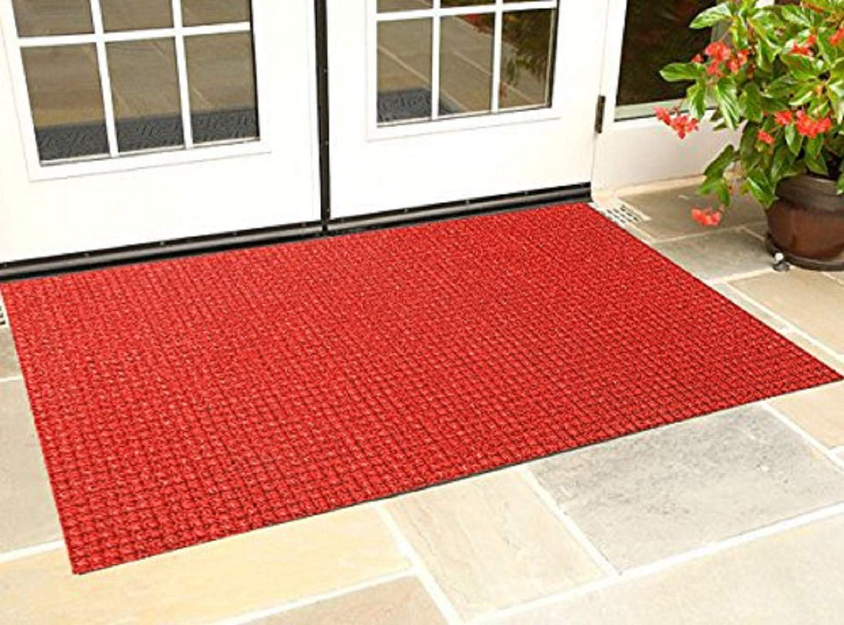 Kuber Industries PVC Doormat - 35.4"x23.6"x0.6", Red, Extra Large