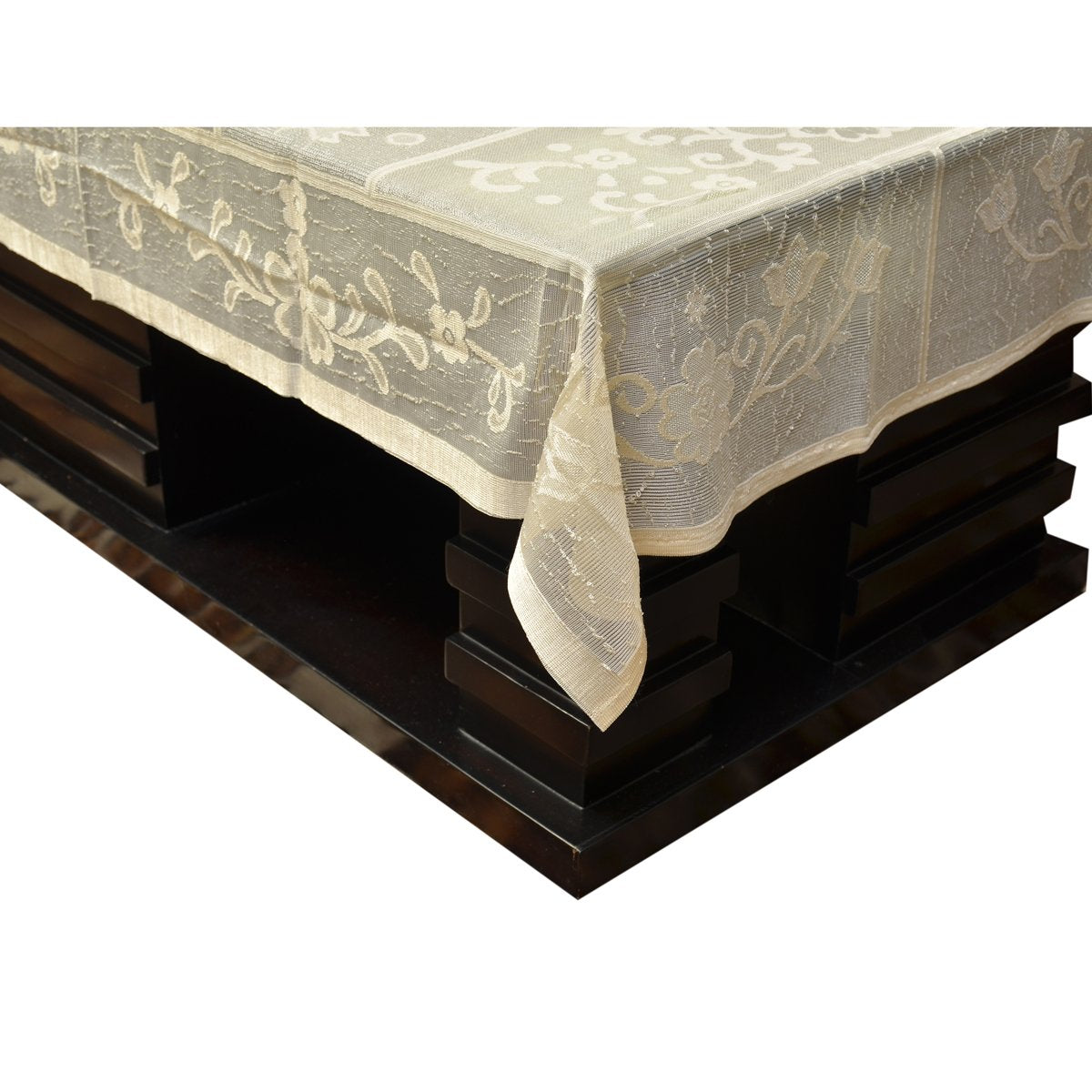 Kuber Industries Cotton 4 Seater Centre Table Cover - Cream (NewEXCTC043)