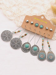 Yellow Chimes Earrings Set for Women Combo of 6 Pairs Oxidised Earrings Multicolor Ethnic Stud and Drop Earrings for Women and Girls.