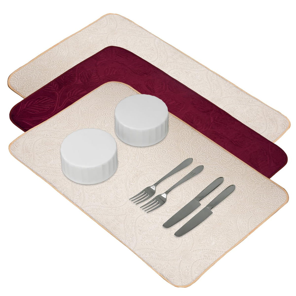 Kuber Industries Dish Dry Mat | Microfiber Self Drying Mat | Kitchen Drying Mat | Water Absorbent Kitchen Mat | Embossed Dish Dry Mat | 38x50 | Pack of 3 | Multicolor