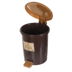 Kuber Industries 2.5 Liter Mini Desktop Trash Bin with Lid Tiny Garbage Trash Bin (Brown & Coffee)-Pack of 2 (HS_36_KUBMART018550)