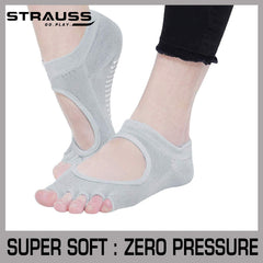 Strauss Women Yoga Socks, (Small) Grey