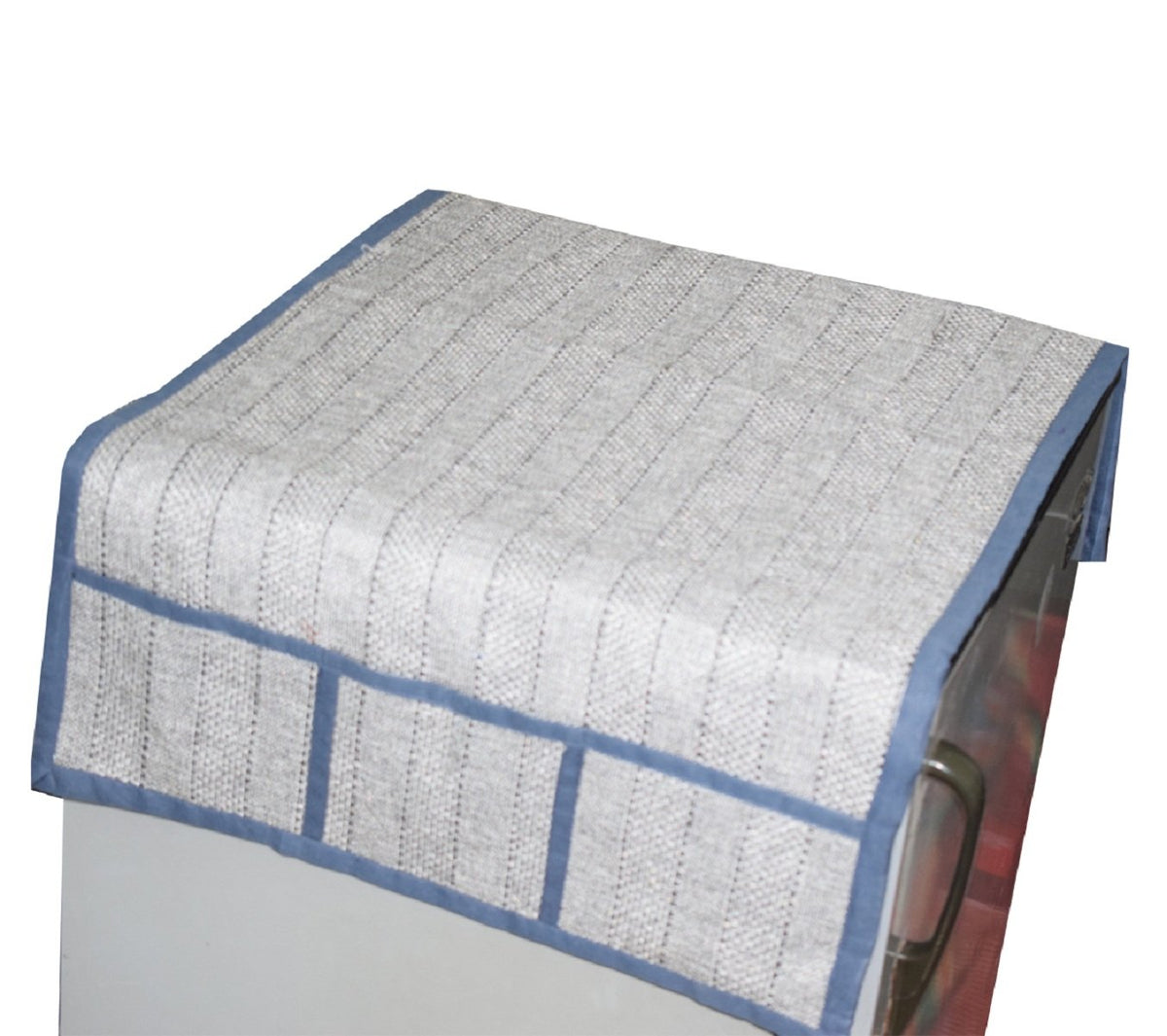 Kuber Industries™ Grey Jute Cotton Fridge Top Cover (Self Design)