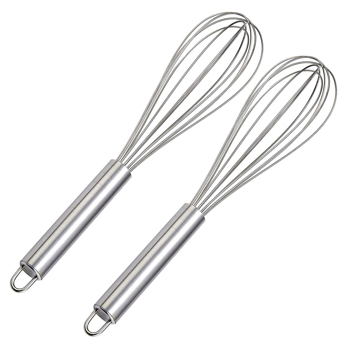 Kuber Industries 2 Pieces Stainless Steel Hand Blender Mixer Froth Whisker Latte Maker For Milk Coffee Egg Beater Juice,30 Cm (Silver) - CTKTC31322