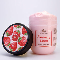 The Bath Store Strawberry Sparkle Body Yogurt for Soft and Supple Skin with Rich Ingredients for All Skin Type - 200 gm