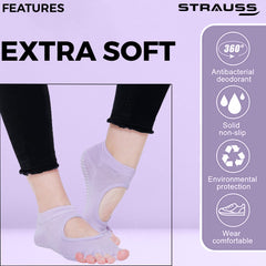 Strauss Yoga Socks, (Light Purple)