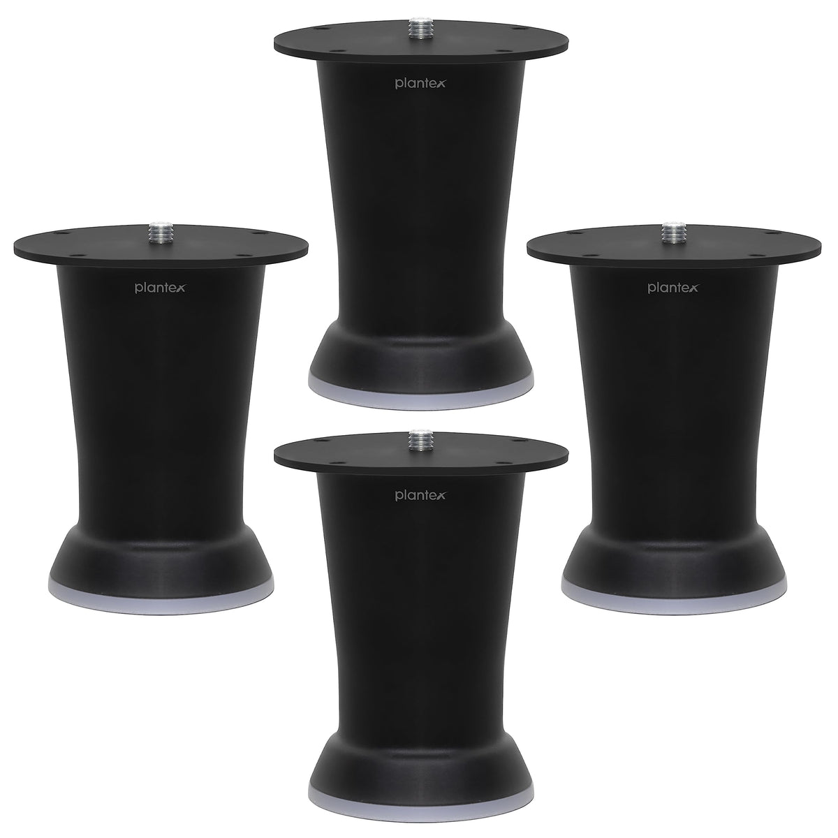 Plantex Black Pillar 4 inch Spare Sofa Legs for Bed Furniture – 4 Pcs