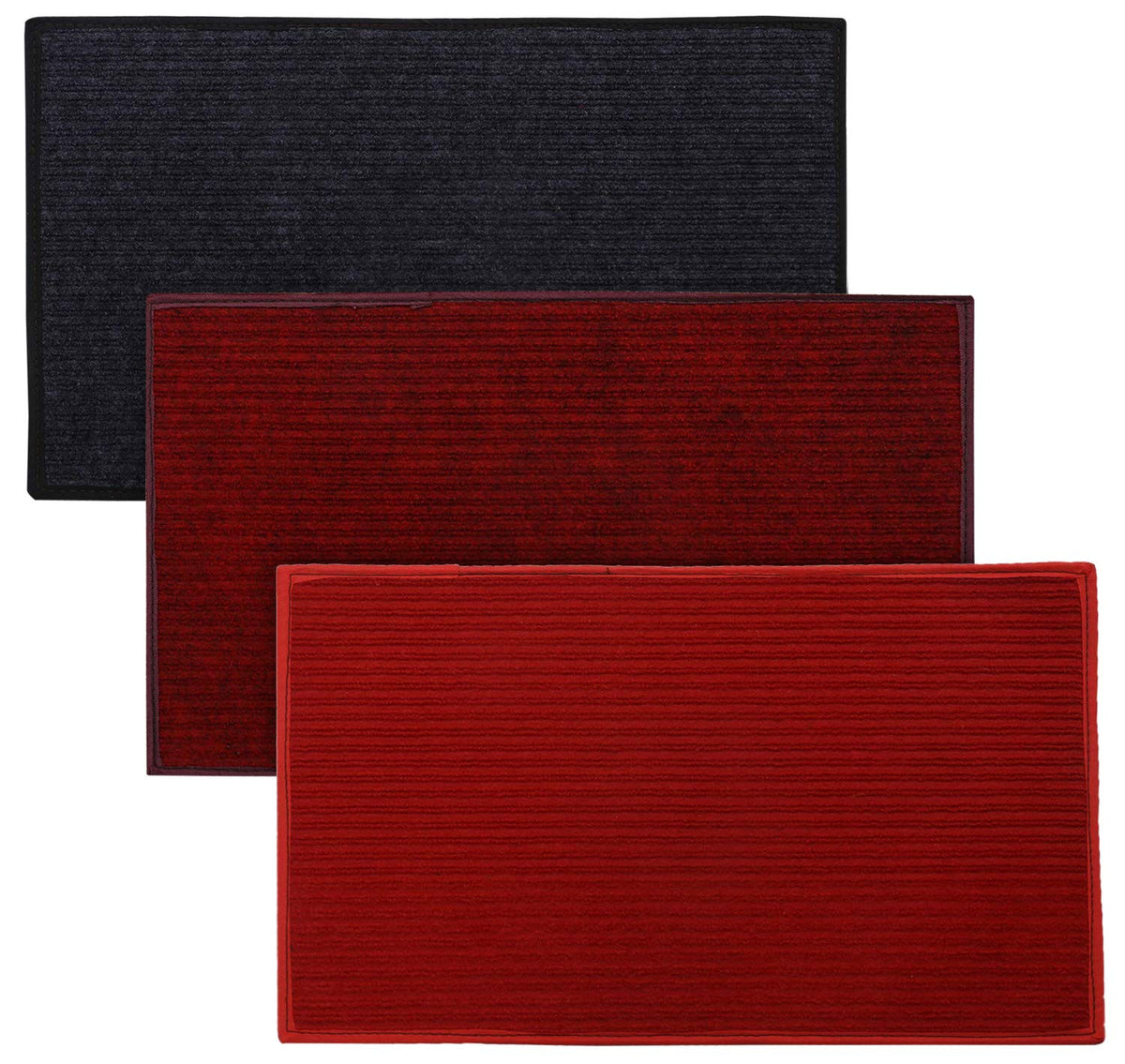 Kuber Industries Modern Door Mat (Red and Maroon and Grey, Microfibre, Standard)