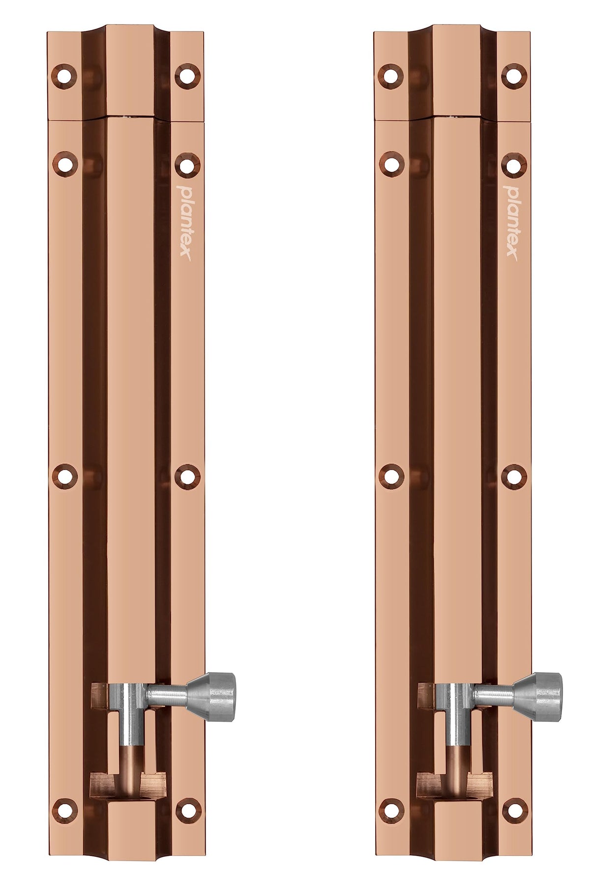 Plantex 8-inches Long Latch Lock for Door and Windows - Rose Golden(Pack of 2)