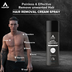 Man-Up Hair Removal Cream Spray - 200ml & Bourbon Bliss Perfume For Men - 8ml |Painless Hair Removal|Eau De Perfume,Refreshing & Energising Fragrance Perfume| Dermatologically Tested