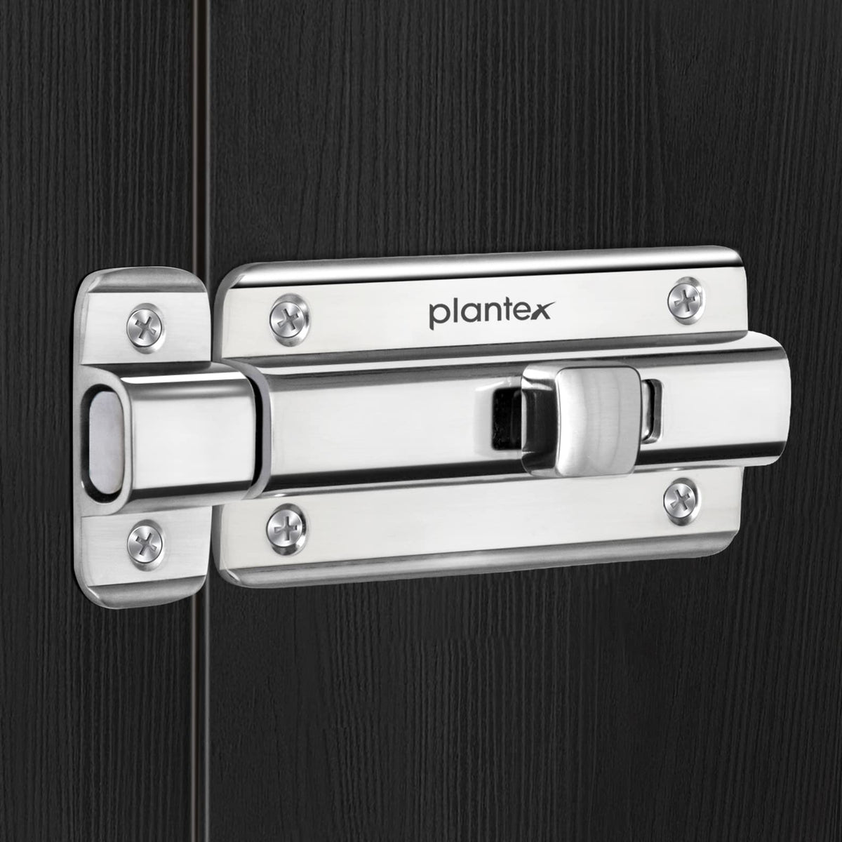 Plantex Premium Heavy Duty Door Stopper/Door Lock Latch for Home and Office Doors - Pack of 6 (Chrome)
