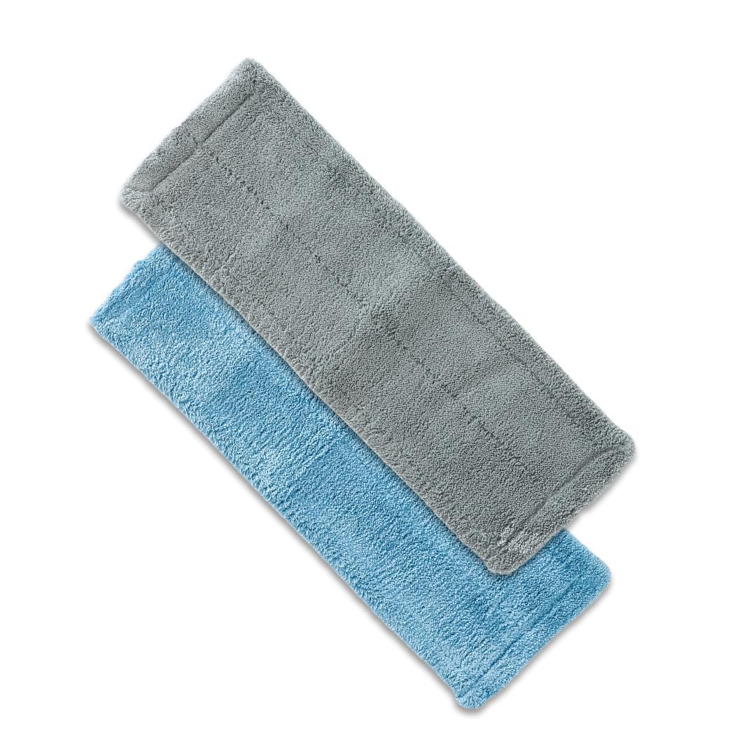 Homestic Mop Refill Pad | Microfiber Wet & Dry Pad | Flat Refill Pad | Mop Reusable Drying Pad | Floor Cleaning Mop Pad | SHPTNTSHR2 | SHPTNTSHR1 | Pack of 2 | Blue & Gray