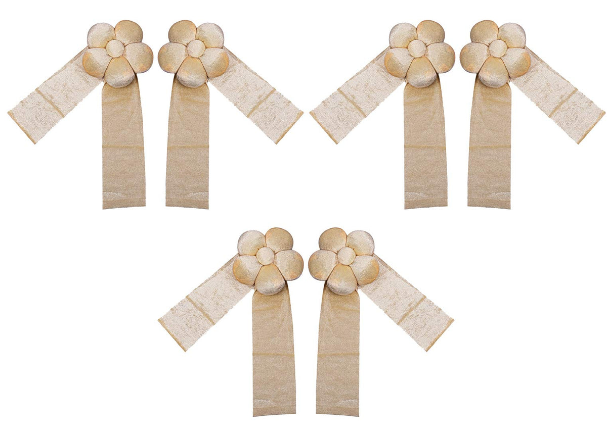 Kuber Industries Velvet 6 Pieces Curtain Tie Back Tassel Set (Gold)