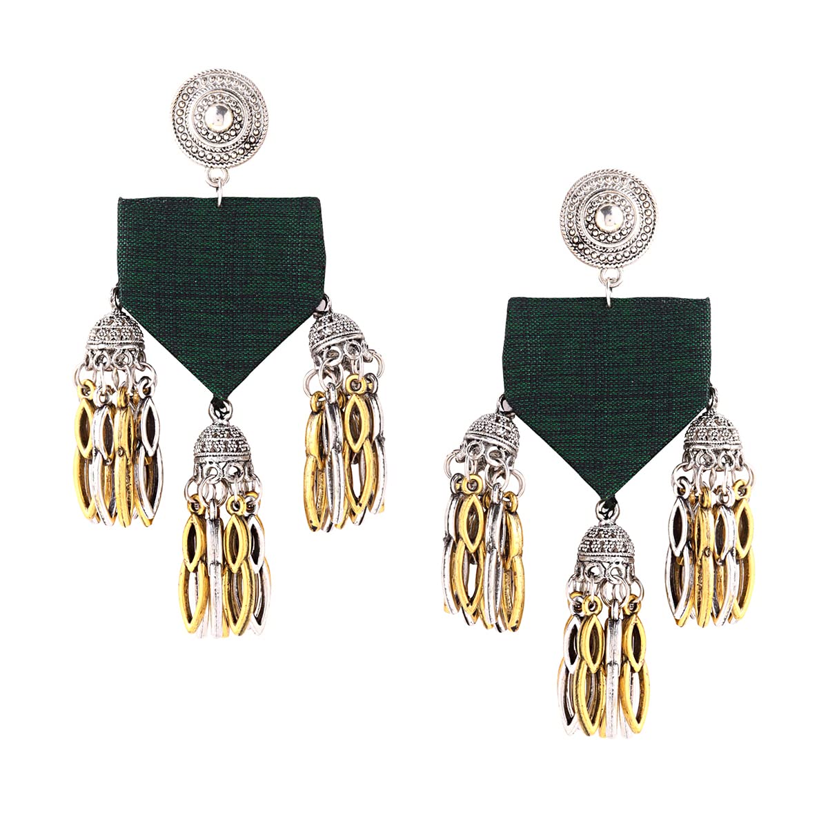 Yellow Chimes Earrings for Women and Girls | Oxidised Gold Multicolor Woven Wrapped Drop Earrings | Birthday Gift for girls and women Anniversary Gift for Wife (Design 5)