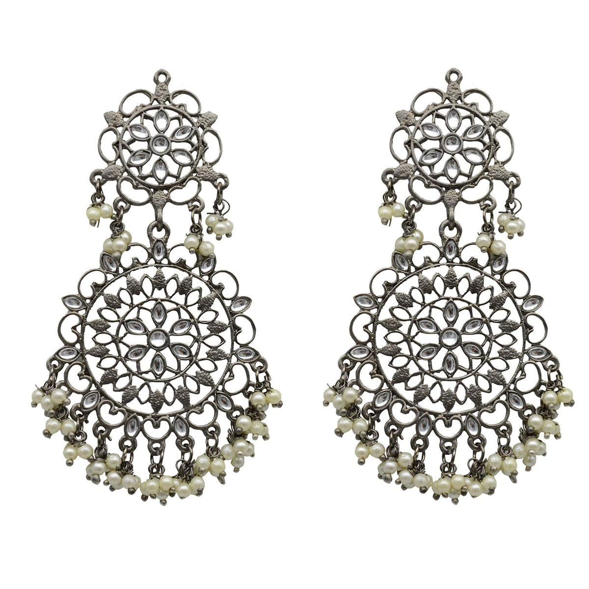 Teejh Swati Silver Oxidized Earrings For Women