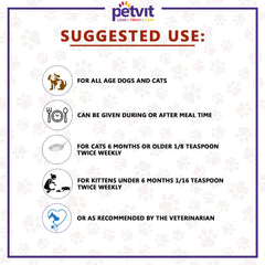 Petvit L-Lysine Powder for Cats | Helps Support Eye Health, Immune System for Cats and Kittens | for Healthy Eye Function | Powder, Formulated for Cats | for All Age Group of Cats – 100 GM