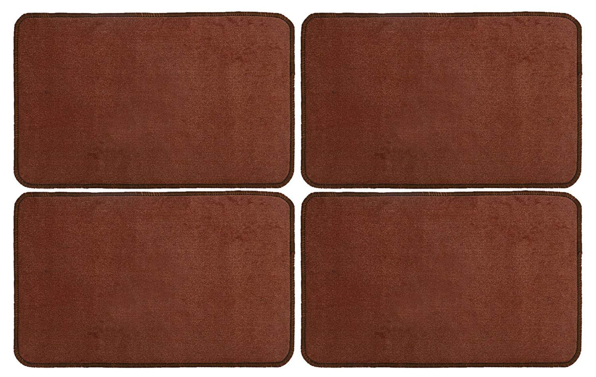 Kuber Industries Microfiber Anti Slip 4 Pieces Bath Mat 22"x14", Brown-CTKTC28442