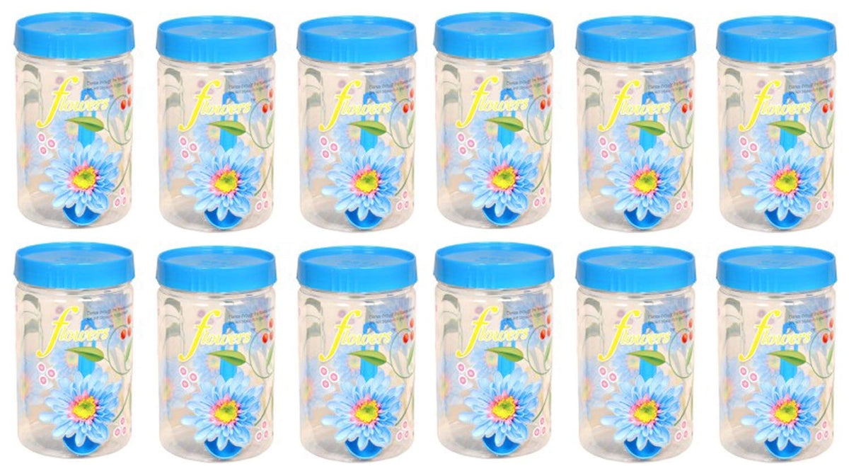 Kuber Industries 12 Piece Plastic Container Set, 1100ml, Blue