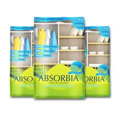 Absorbia Moisture Absorber|Absorbia Hanging Pouch - Family Pack of 3(440 g X 3 Pouches)| Absorbs 1000ml Each | Dehumidifier for Wardrobe, Closet and Bathroom| Fights Against Moisture, Mould, Fungus…