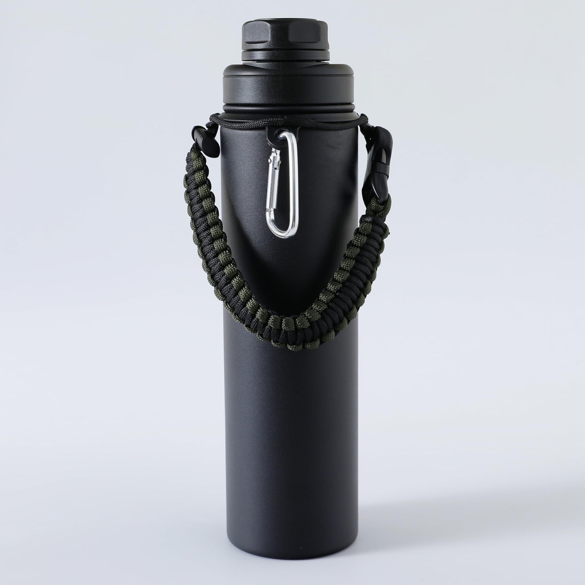 UMAI Stainless Steel Water Bottle (720ml) |Vacuum Insulated Flask Water Bottles with Rope and Carabiner for Outdoor Adventures, Fitness Activities, Daily Commute|Hot and Cold Water Bottle (Black)