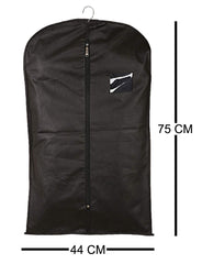 Kuber Industries Non Woven 2 Pieces Men’s & Kids Hanging Coat Blazer Suit Cloth Cover- Big & Small (Black) -NEWTC5883