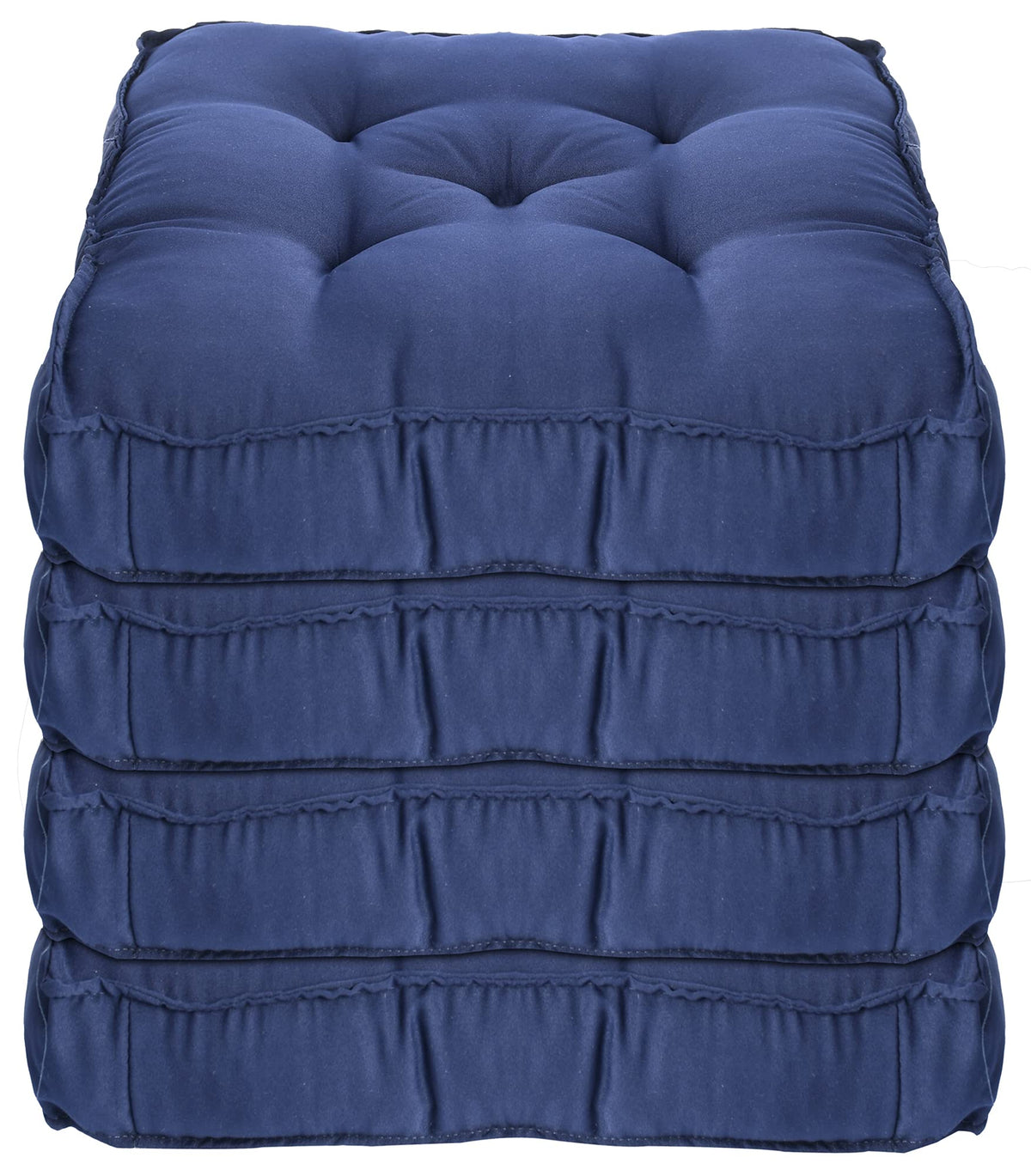 Kuber Industries Microfiber Square Chair Pad/Cushion for Office, Home or Car Sitting-Pack of 4, 18 * 18 Inch (Navy Blue)