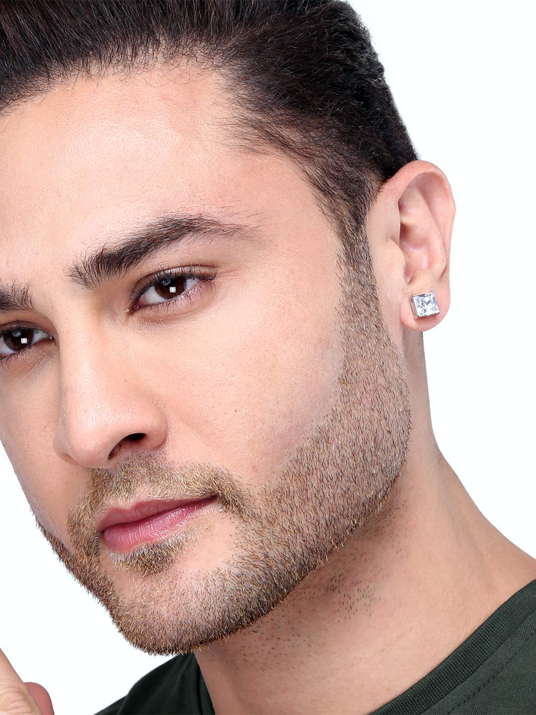 OOMPH Earrings  Buy OOMPH Combo of 2 Round Cubic Zirconia Ear Stud Earrings  for Men Online  Nykaa Fashion