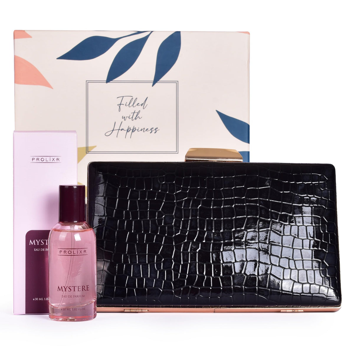 Gleevers Chic & Fragrant Gift for Women | Gift Box pack of 2 with Perfume (30 ml) & Black Sling Bag | Birthday Gift, Anniversary Gift, Valentine Gift, Secret Santa Gifts