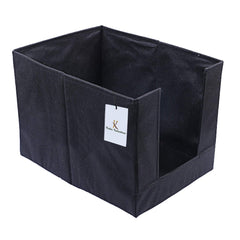 Kuber Industries Non Woven 2 Piece Shirt Stacker Wardrobe Organizer and 2 Piece Small Foldable Storage Organiser Cubes/Boxes (Black) -CTKTC38342