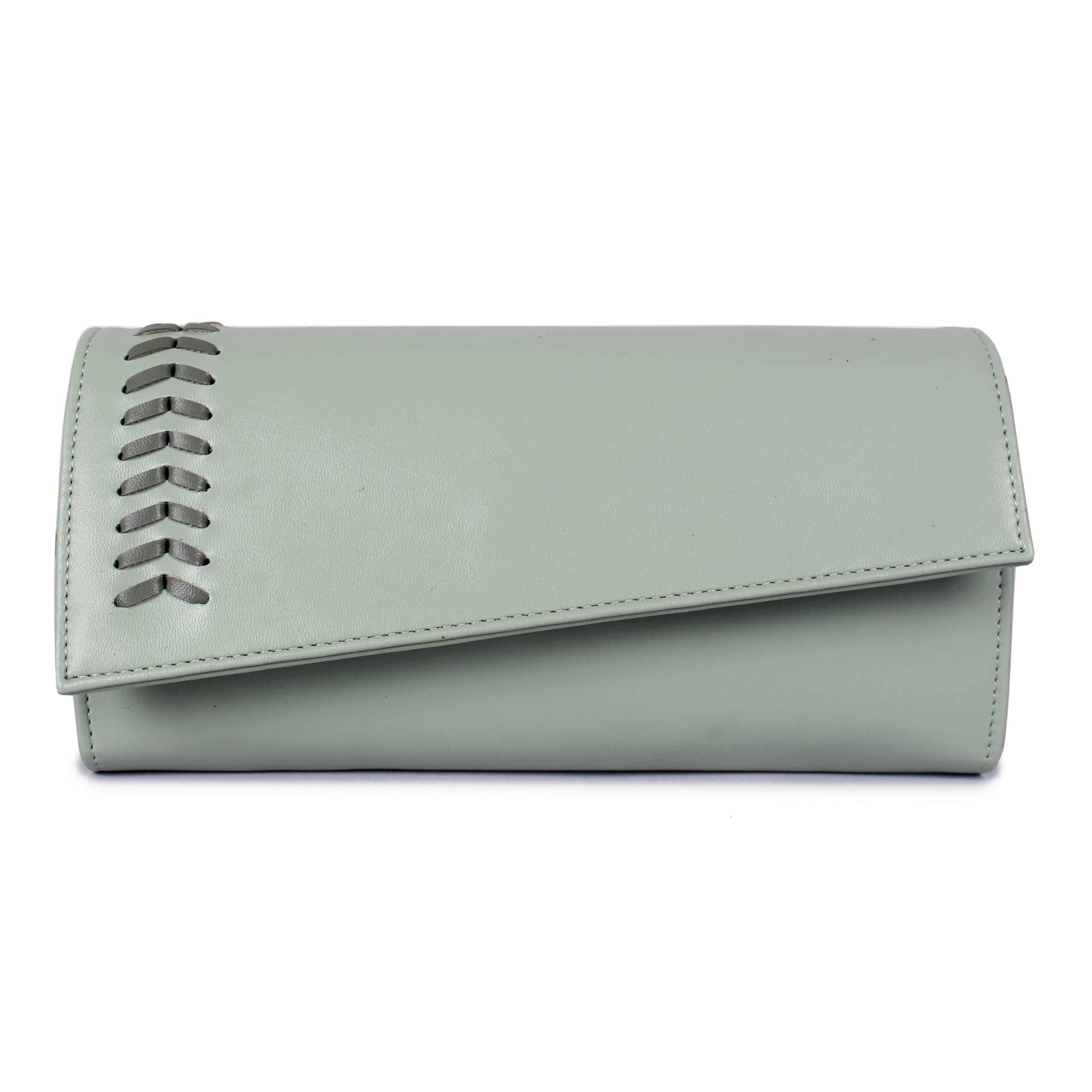 THE CLOWNFISH Myra Collection Womens Wallet Clutch Ladies Purse Sling Bag with Card slots (Pistachio Green)