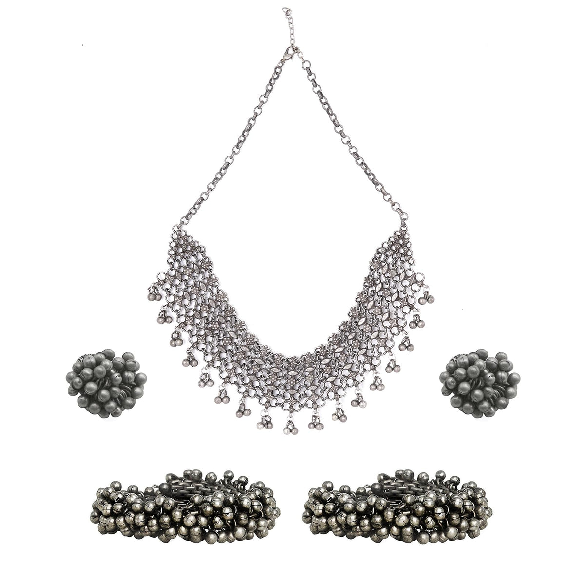 TEEJH Shyama Silver Oxidised Jewelry Gift Set