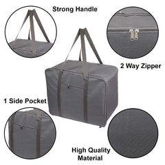Kuber Industries Moisture Proof Wardrobe Organizer Storage Bag For Clothes With Zipper Closure and Handle- Pack of 2 (Grey)-HS43KUBMART26635, L