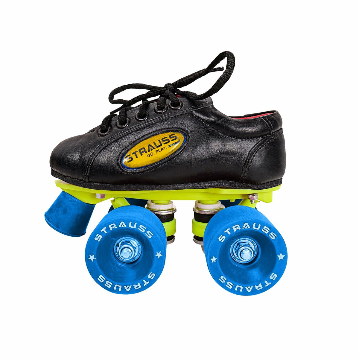 StraussShoe Skate with Rubber Wheel, Gripper, Size- 4, Blue/Black (YS008)