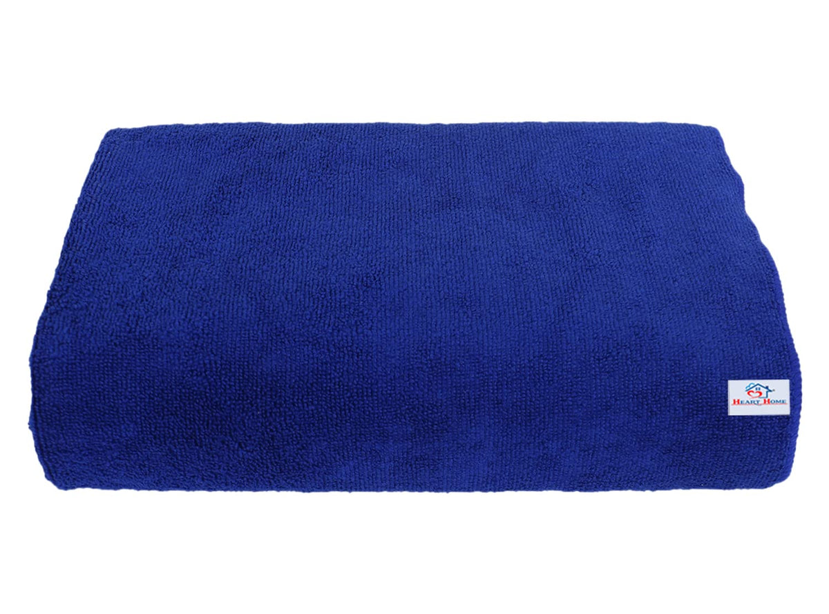 Heart Home Lightweight Bath Towel|Soft Absorbent Cotton Anti-Bacterial & Quick Dry Shower Towel for Bathroom,Hotel,Gym,Travel (Blue)