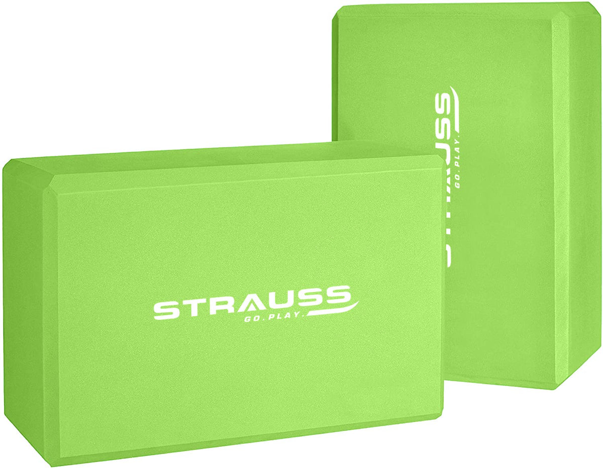 Strauss Yoga Block (Green), Pair