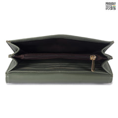 The Clownfish Gracy Collection Womens Wallet Clutch Ladies Purse with Multiple Card Slots (Olive Green) Gracy Olive Green