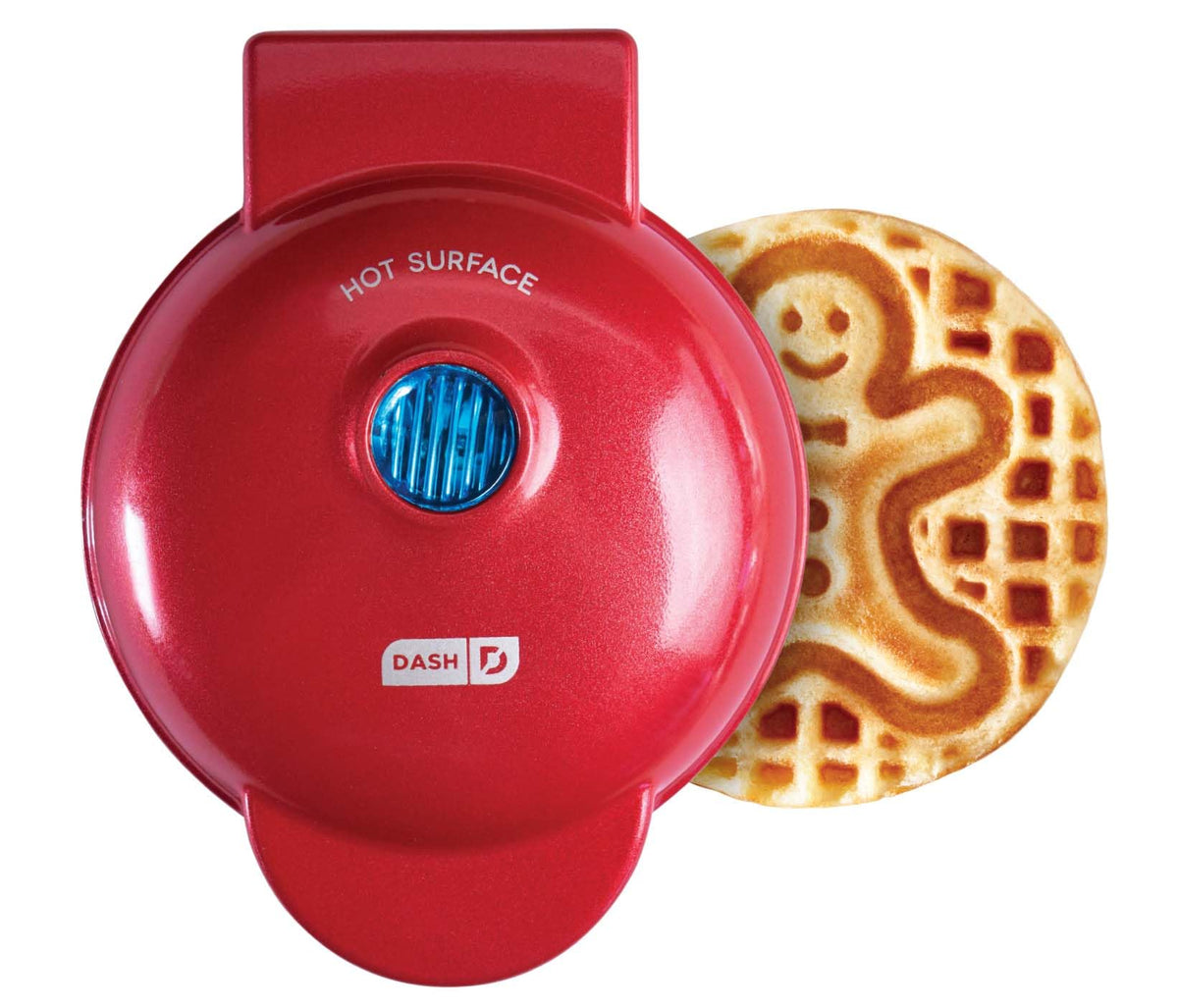 Dash Mini Waffle Maker Machine 350W | No.1 in USA | Non Stick Dual Side Waffle Machine | 4 inch Gingerbread Shape Mini Waffle Maker for Home & Kids | 1 Year Warranty