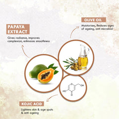 Kozicare Papaya Soap | Dark Spot Remover & Glowing Skin | Kojic Acid, Olive Oil & Papaya Extract | Moisturizing for Face & Body | Natural Brightening Papaya Soap for Men & Women – 75gm (Pack of 9)
