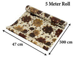 Kuber Industries PVC Wardrobe Kitchen Drawer Shelf Mat 5 Mtr Roll (Cream) -CTKTC8899