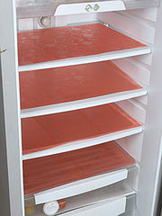 Kuber Industries Circle Design 6 Piece PVC Refrigerator Drawer Mat Set - 19"x13", Red (CTKTC03361) Red Place Mats