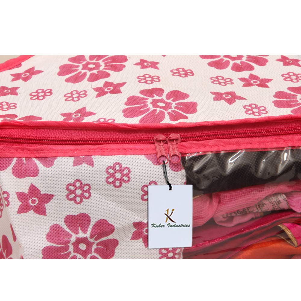 Kuber Industries 2 Piece Non Woven Blouse Cover Set, Pink