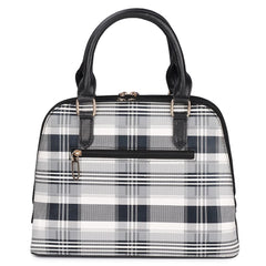 The Clownfish Andrea Handbag for Women Office Bag Ladies Shoulder Bag Tote for Women -Checks Design (Black)