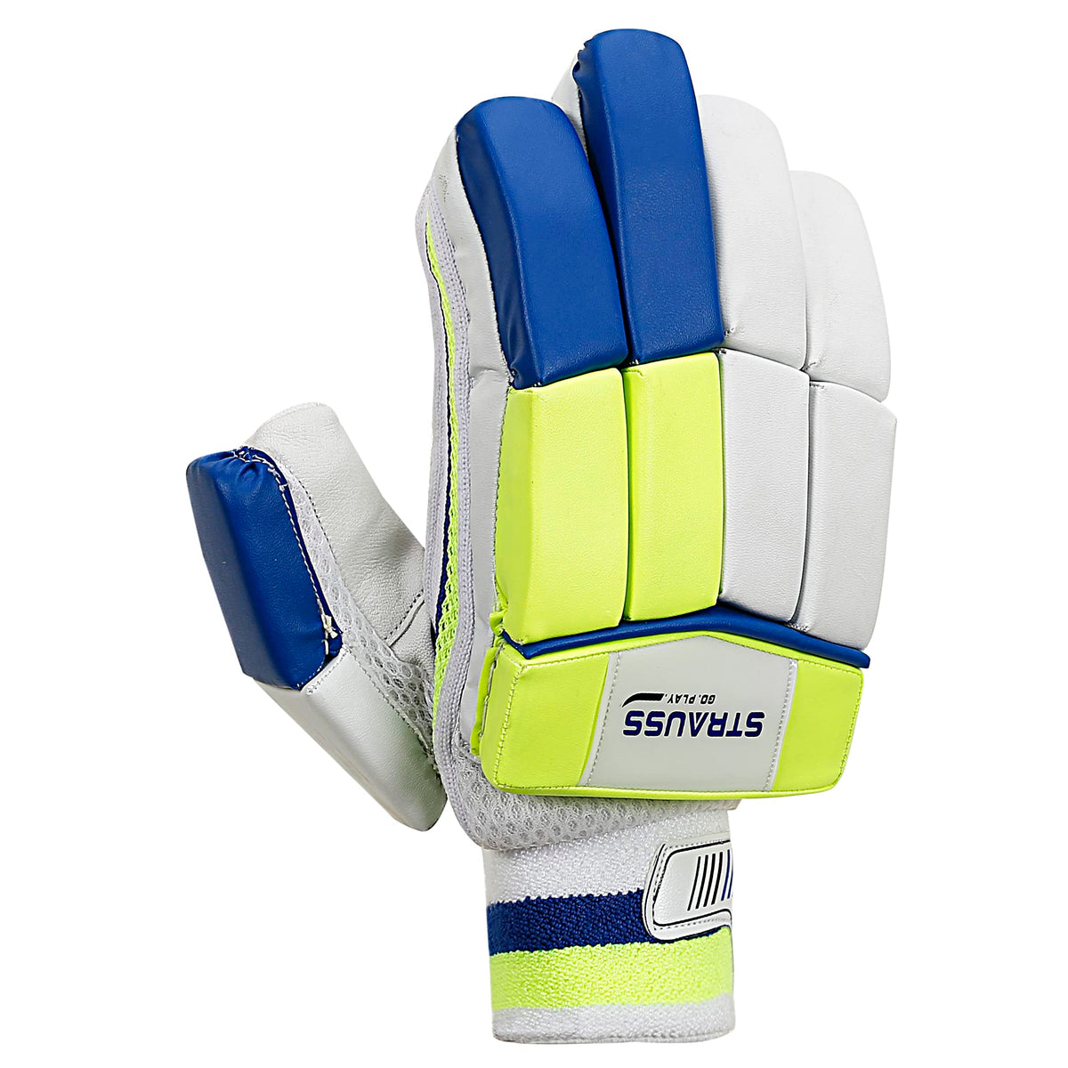 STRAUSS Cricket Batting Gloves | Edition: Super | Size: Mens | for Left-Hand Batsman | Premium Protection | Egronomic Design | Leather Ball Cricket Batting Gloves